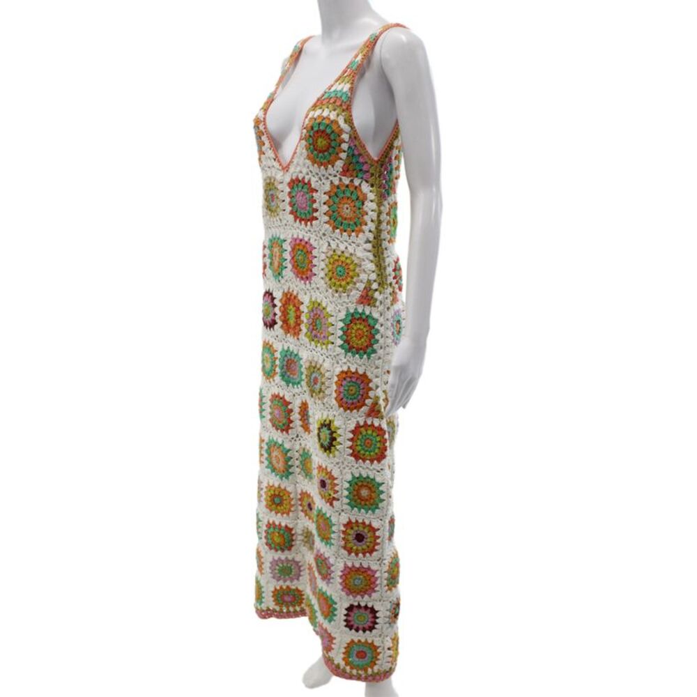Alemais Womens Multicolor Maxi Dress Sleeveless V-Neck Geometric Cotton Size 12 - Picture 2 of 6